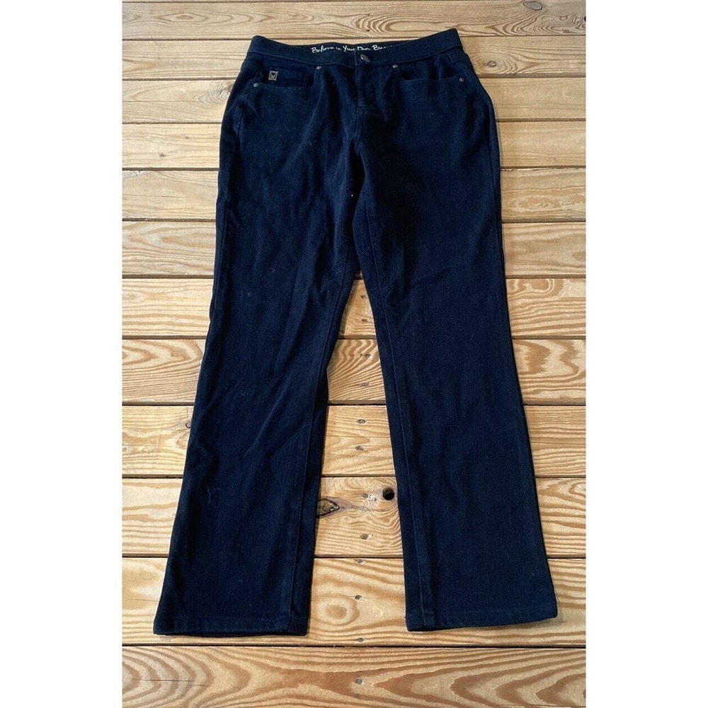 Belle By Kim Gravel Straight Leg Pants Petite Size 6P Women’s Black